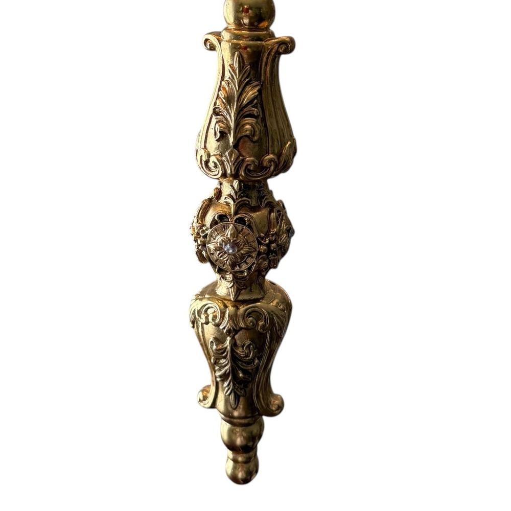 Kurt Adler Gold 8" Finial Drop Rhinestone Christmas Ornament NWT